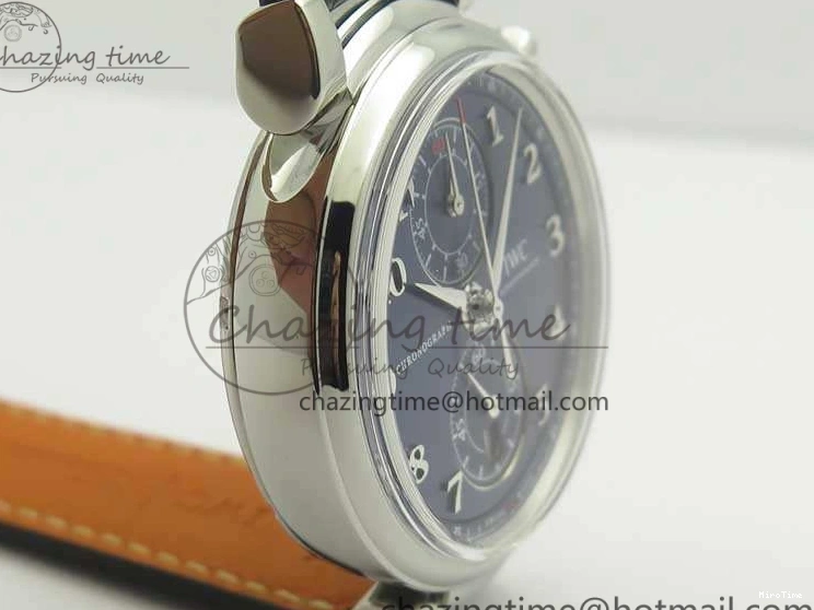 MIROTIME 0116 Breathable Da Vinci IW393402 SS ZF 1:1 Best Edition Blue Dial On Black Leather Strap A 7211
